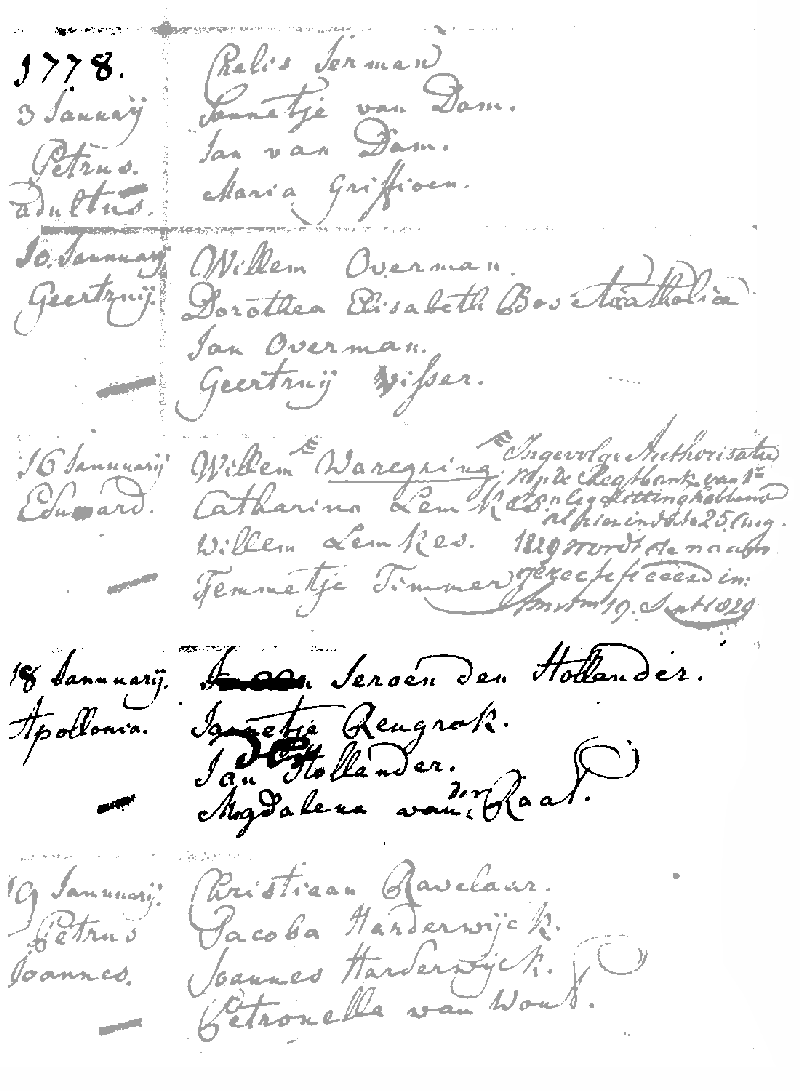 17780118 dp akte RK-Posthoorn A'dam Apollonia dv J d Hollander - J Ruigrok